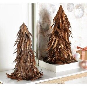 Simply Stunning S/2 Metallic Feather Trees by Janine Graff